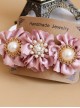 Palace Style Pink Cloth Pearl Flowers Lolita Hairpin