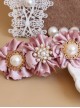 Palace Style Pink Cloth Pearl Flowers Lolita Hairpin