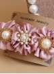 Palace Style Pink Cloth Pearl Flowers Lolita Hairpin