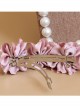 Palace Style Pink Cloth Pearl Flowers Lolita Hairpin