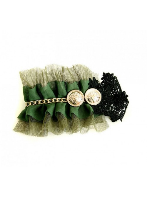 Green Lace Retro Lolita Hairpin