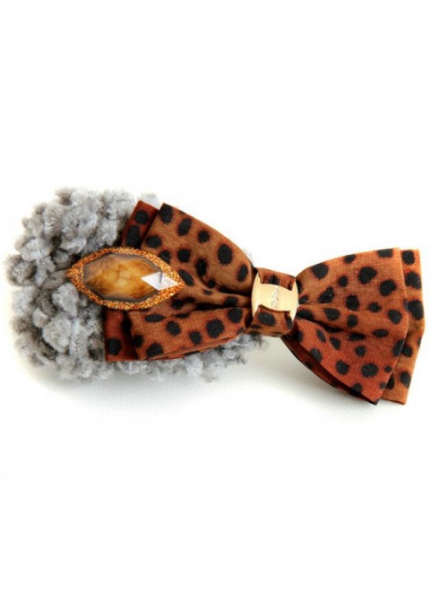 Elegant Leopard Bow Women Lolita Hairpin