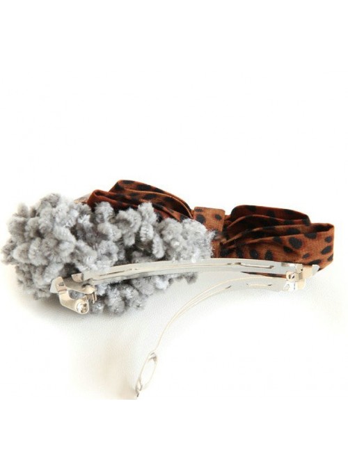 Elegant Leopard Bow Women Lolita Hairpin