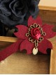 Christmas Wine Red Flower Lolita Hairpin