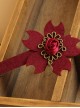 Christmas Wine Red Flower Lolita Hairpin