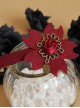 Christmas Wine Red Flower Lolita Hairpin