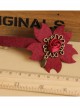 Christmas Wine Red Flower Lolita Hairpin