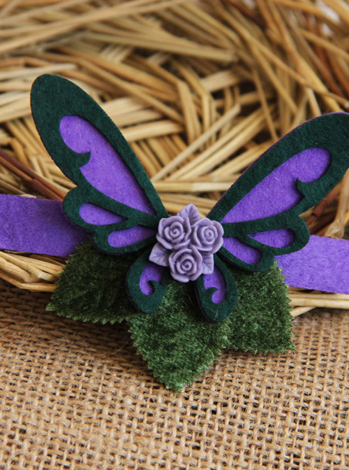 Purple Butterfly Flower Lolita Hairpin