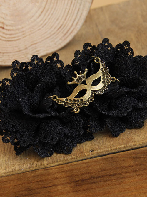 Gothic Black Lace Flower Handmade Lolita Hairpin