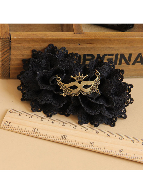 Gothic Black Lace Flower Handmade Lolita Hairpin
