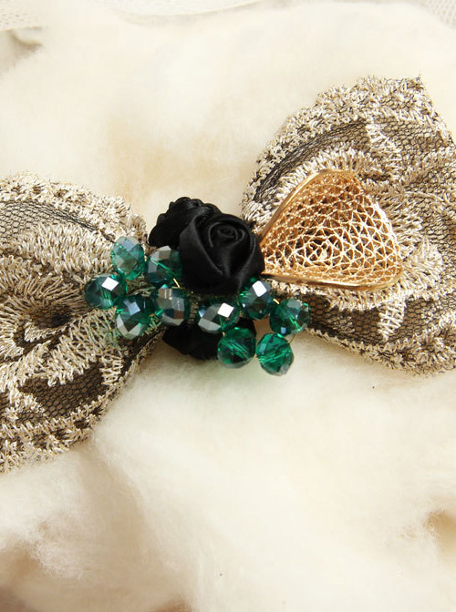 Palace Style Gorgeous Golden Lace Lolita Hairpin