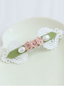 Pearl Lace Rose Girls Handmade Lolita Hairpin