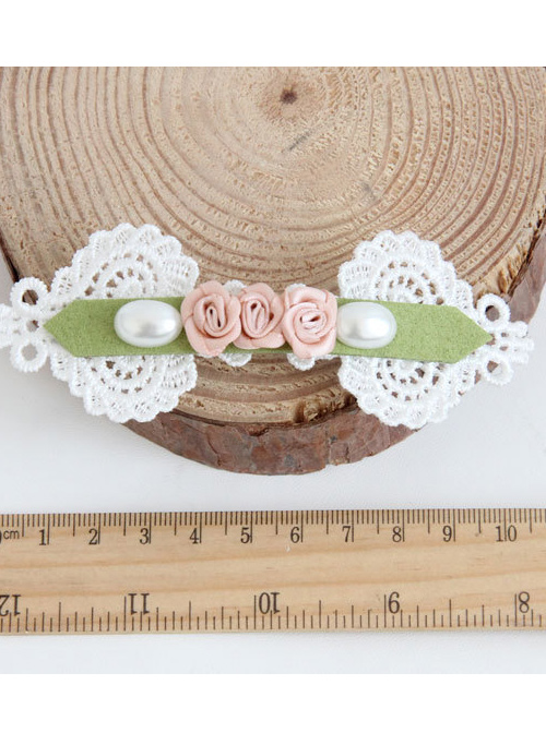 Pearl Lace Rose Girls Handmade Lolita Hairpin