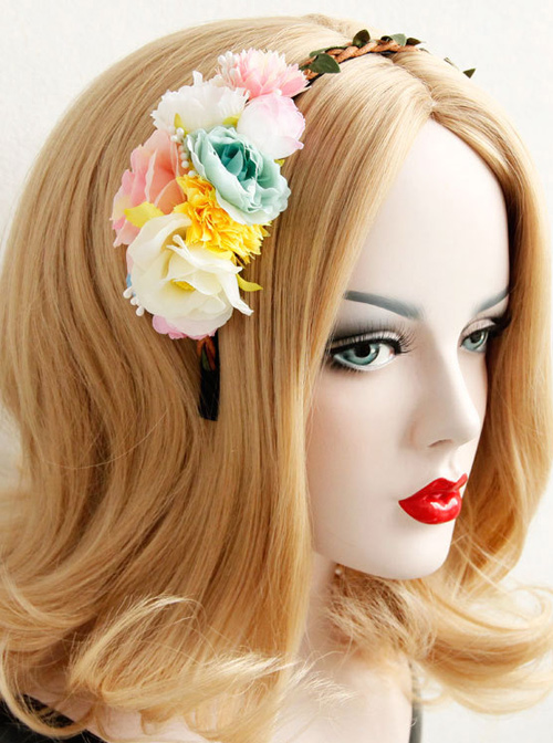 Beach Holiday Multicolor Flower Lolita Headband