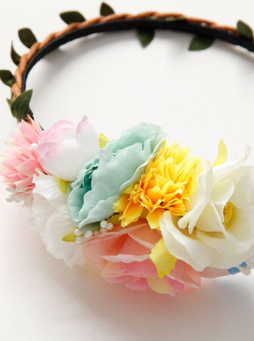 Beach Holiday Multicolor Flower Lolita Headband