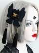 Black Exaggerated Butterfly Flowers Tassels Lolita Hairpin