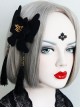 Black Exaggerated Butterfly Flowers Tassels Lolita Hairpin