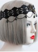 Black Lace Resin Rhinestones Pendant Lolita Headband