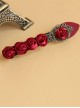 Handmade Retro Red Rose Lady Lolita Hairpin