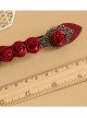 Handmade Retro Red Rose Lady Lolita Hairpin