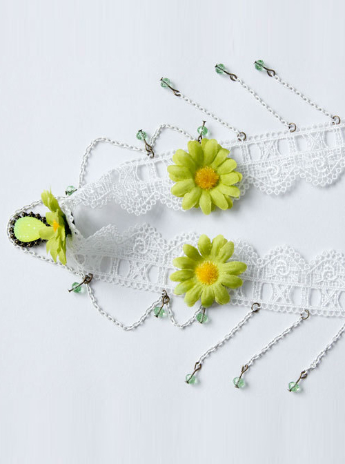 Green Small Daisy Retro Lady Handmade Lolita Headband