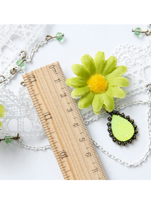 Green Small Daisy Retro Lady Handmade Lolita Headband