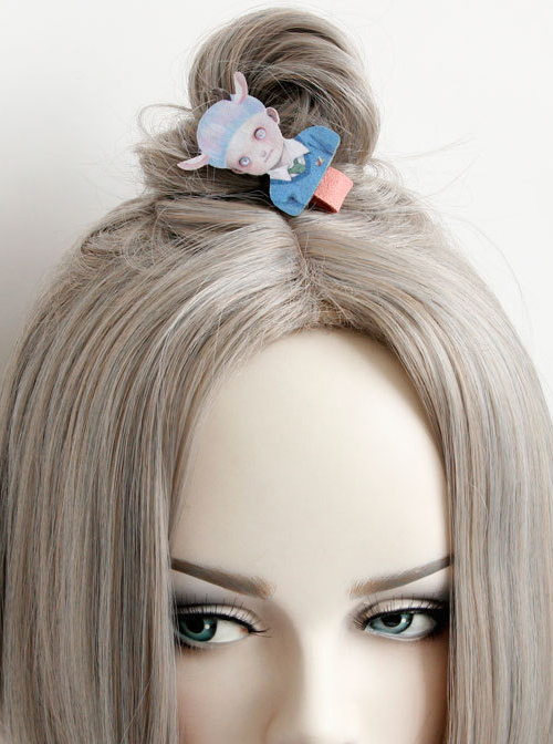 Funny Weird Doll Pattern Lolita Hairpin