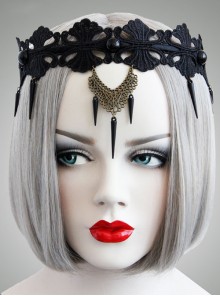 Punk Gothic Black Lace Lolita Headband