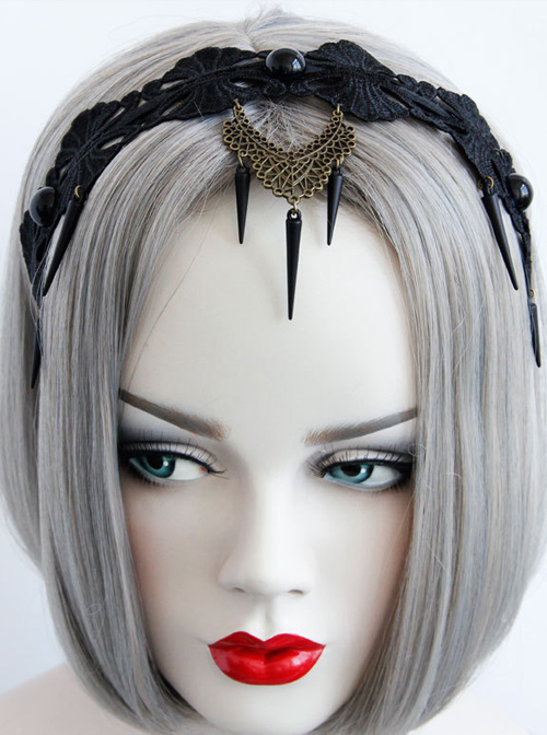 Punk Gothic Black Lace Lolita Headband