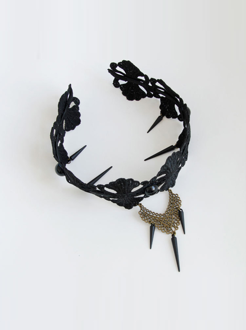 Punk Gothic Black Lace Lolita Headband