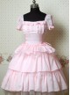 Pink Puff Sleeves Bow Cake Lolita Dress