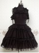 Chiffon Black Sleeveless Ruffles Lolita Dress