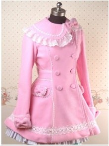 Pink Long Sleeves Lace Bow Lolita Coat