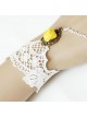 White Lace Yellow Floral Lolita Bracelet And Ring Set