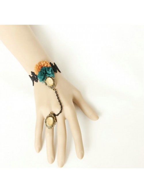 Retro Manor Halloween Lolita Bracelet And Finger Ring Suit