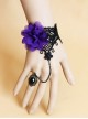 Gothic Black Lace Lolita Bracelet And Ring Set