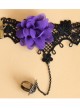 Gothic Black Lace Lolita Bracelet And Ring Set