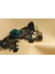 Classic Black Lace Rococo Floral Lady Lolita Bracelet And Ring Set