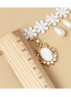 Christmas Gift Snowflake Pendant Lace Pearl Lolita Choker