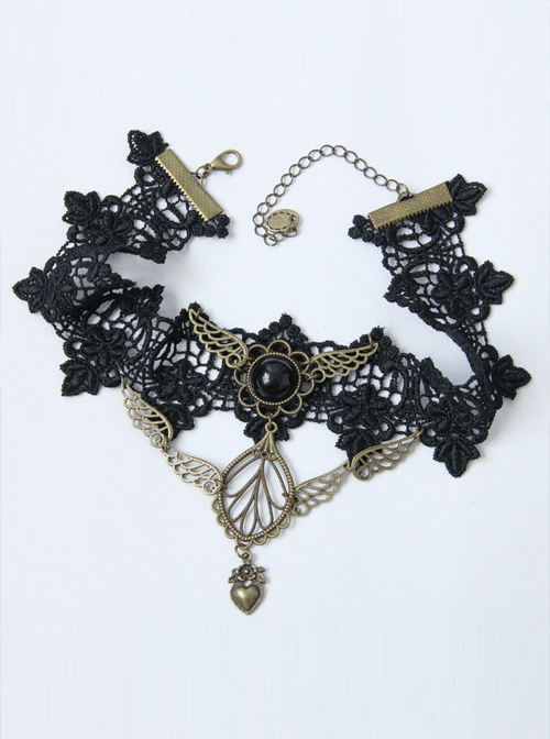 Retro Palace Black Lace Lady Lolita Necklace