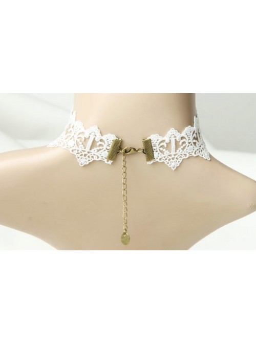 Mermaid White Lace Bridal Accessories Lolita Necklace