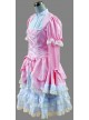 Pink And White Long Sleeves Lace Trim Cotton Sweet Lolita Dress