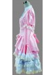 Pink And White Long Sleeves Lace Trim Cotton Sweet Lolita Dress