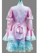 Pink And White Long Sleeves Lace Trim Cotton Sweet Lolita Dress