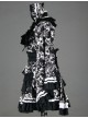 Black And White Long Sleeves Cotton Gothic Lolita Dress