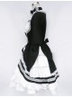 Black And White Long Sleeves Bow Cotton Gothic Lolita Dress