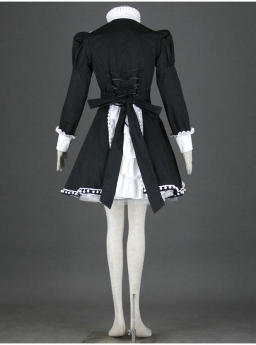 Black Charming Long Sleeves Cotton Gothic Lolita Dress