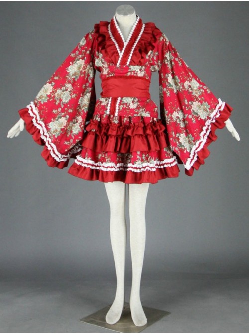 Red Beautiful Long Sleeves Cotton Sweet Lolita Dress