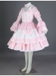 Pink Long Sleeves Cotton Sweet Lolita Dress