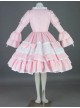 Pink Long Sleeves Cotton Sweet Lolita Dress